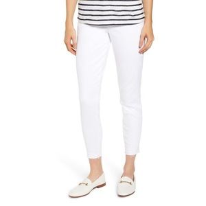 SPANX White Distressed Crop Skinny Jeans